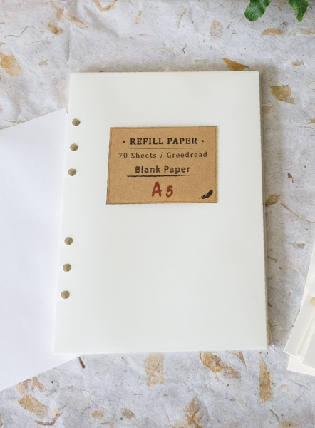 Refill paper A5 กระดาษรีฟิลขนาด A5 กระดาษไม่มีเส้นไม่มีเส้น